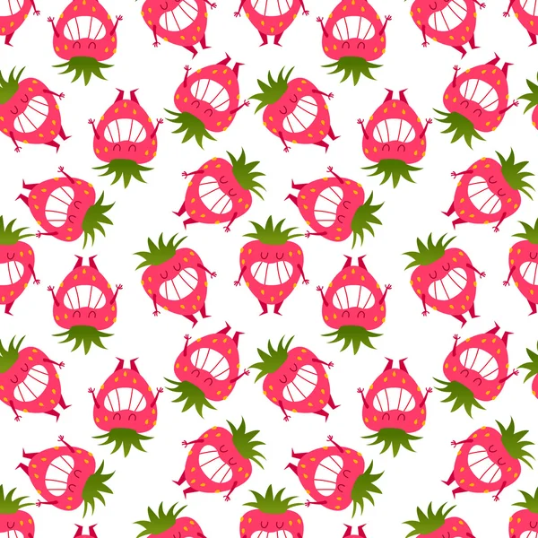 Seamless pattern strawberries — Stock Vector