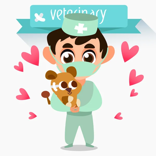 Ветеринар профессии. Лечение льва Лицензионные Стоковые Иллюстрации