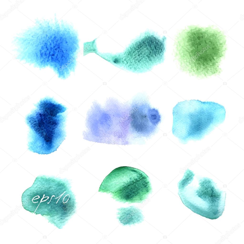 watercolor stains isolated