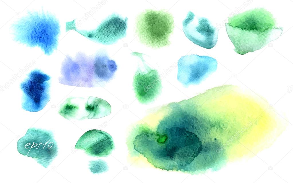 watercolor stains isolated