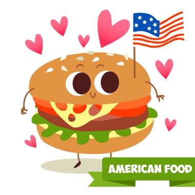 burger with the American flag