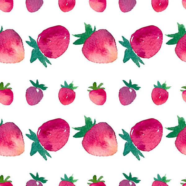 Aquarelle motif fraise — Image vectorielle