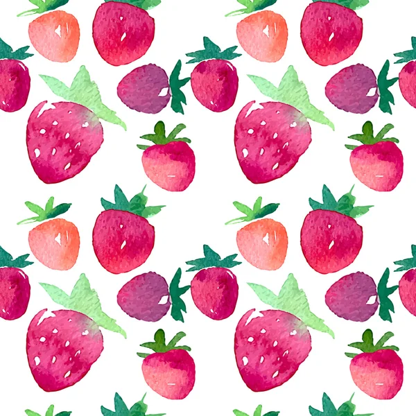 Aquarelle motif fraise — Image vectorielle