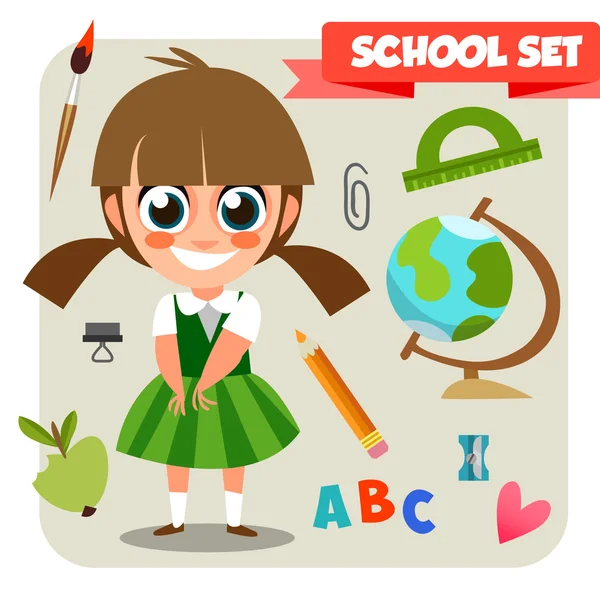 Cartoon school kid — Stock Vector