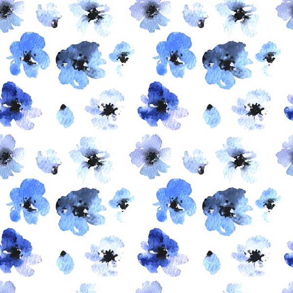 Watercolor Painted flowers pattern — 스톡 벡터