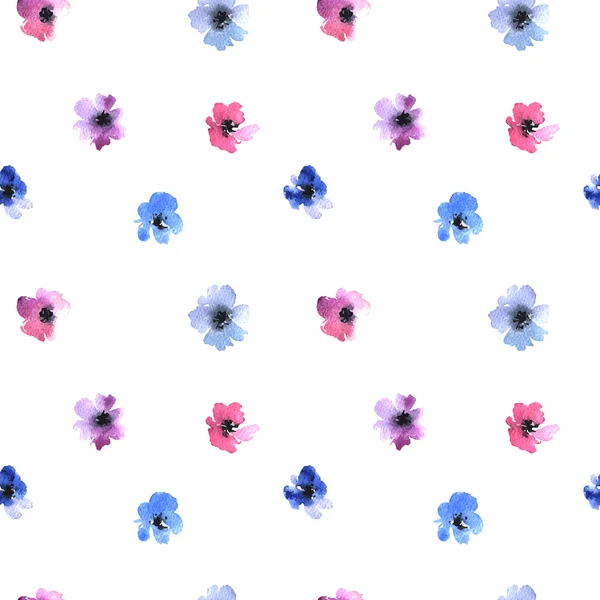 Watercolor Painted flowers pattern — Stockvector