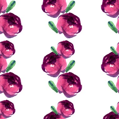 Suluboya çiçek deseni