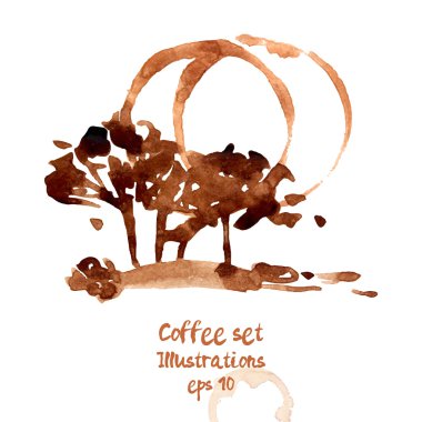 Suluboya kahve lekeleri