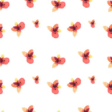 Suluboya çiçek deseni