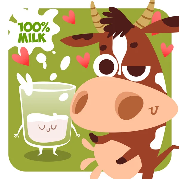 Mignon dessin animé vache — Image vectorielle