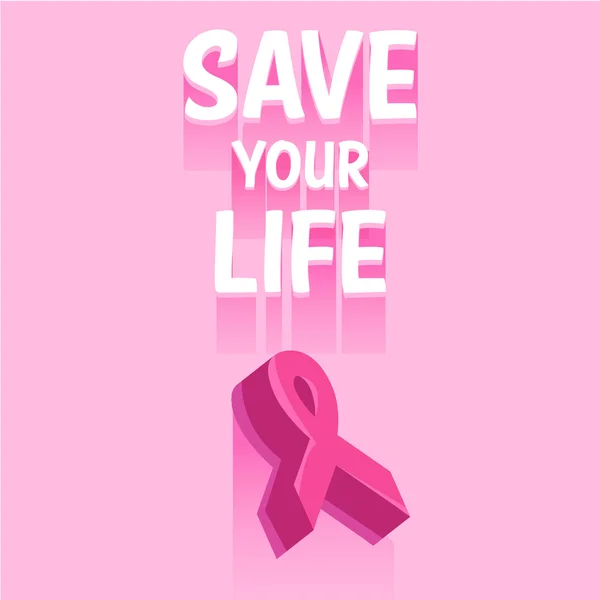 Breast cancer awareness pink ribbon — Stock Vector