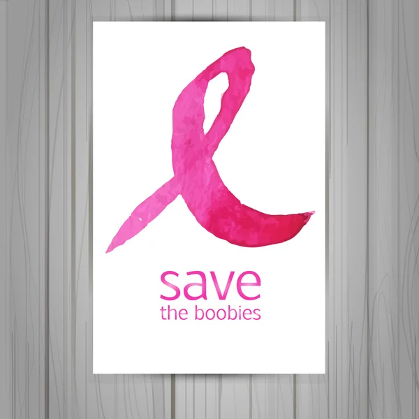 Göğüs Kanseri Farkındalığı Pembe Kurdele — Stok Vektör