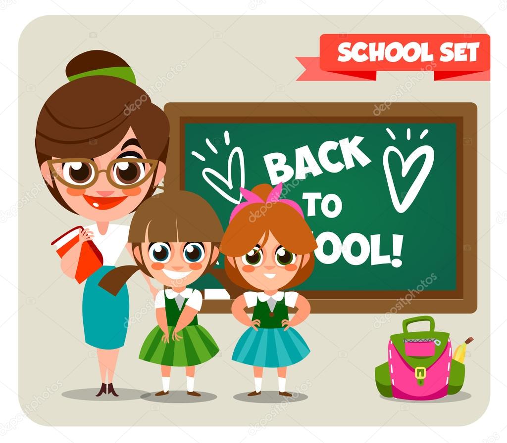 Back to school. Cartoon characters. Stock Vector Image by ©Katya_Bra  #83197758