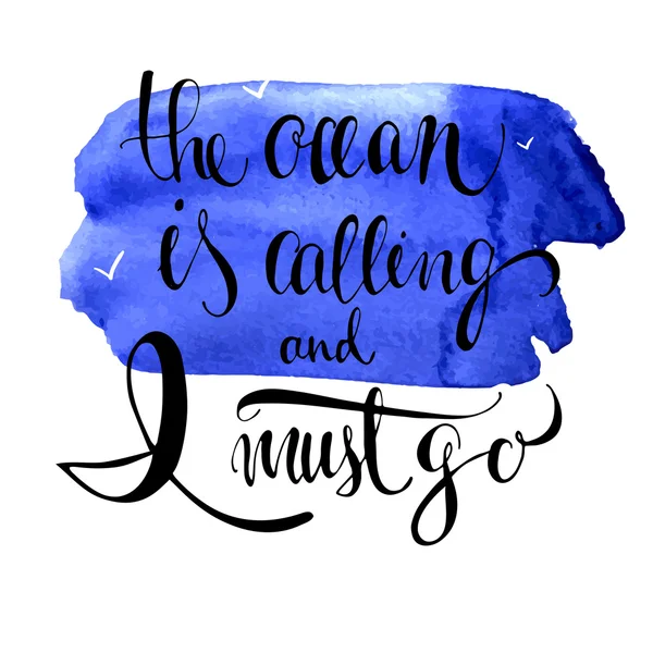 Expression conceptuelle manuscrite - ocean is calling — Image vectorielle