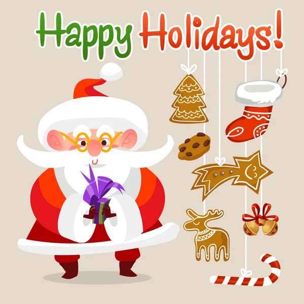 Personaje de Navidad de dibujos animados Santa Claus . — Vector de stock