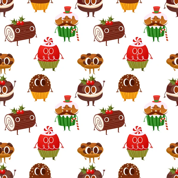 Motif gâteaux de Noël — Image vectorielle