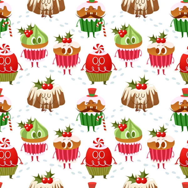 Pattern Christmas cakes — Stock Vector