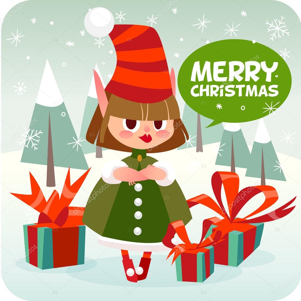 Cartoon Christmas   elf character
