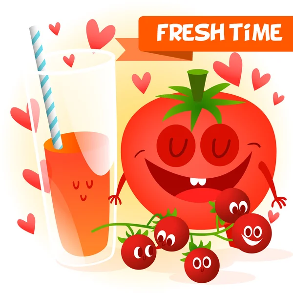 Jus de tomate frais. — Image vectorielle