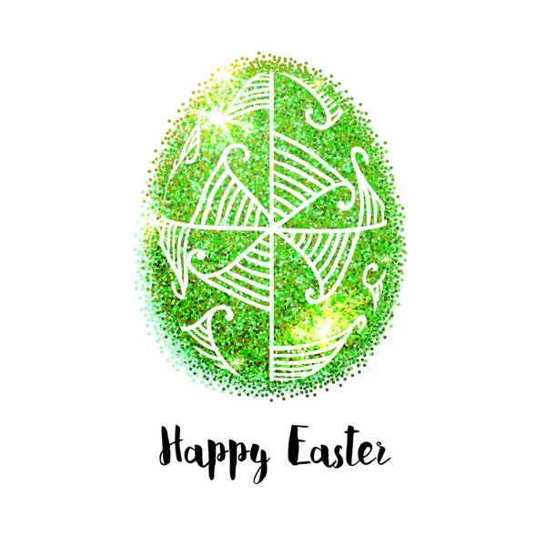 Feliz Pascua, huevo con adornos . — Vector de stock