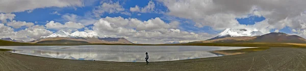 Bolivya 'daki Altiplano platosunda dağ tuzu gölü