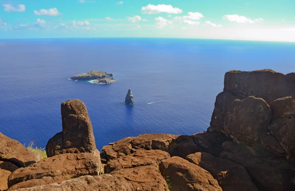 Wyspa Wielkanocna-widok na Orongo — Zdjęcie stockowe