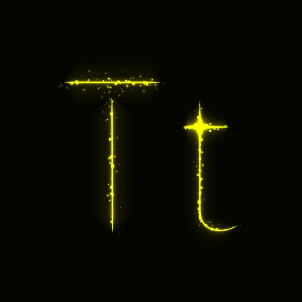 Alfabetet bokstäver av ljus — Stock vektor