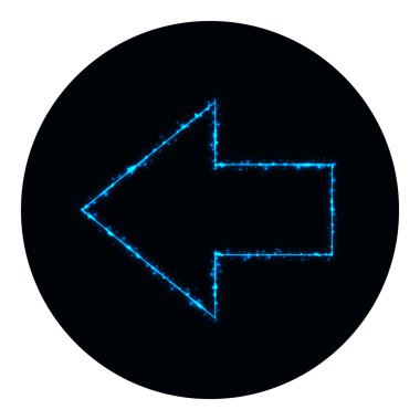 Siyah zemin üzerine mavi ışıkların ok simgesi