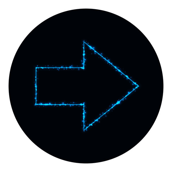 Rerow icon of blue lights on black background
