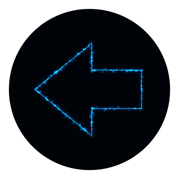 Nyíl ikon kék fények, a fekete háttér — Stock Vector