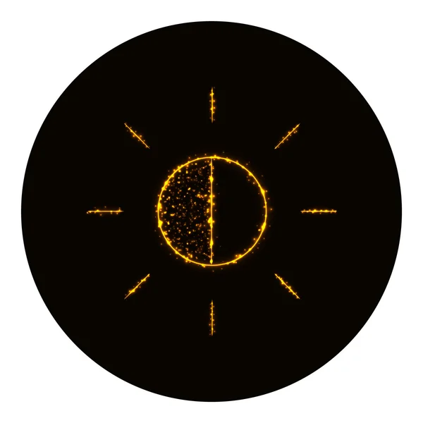 Símbolo de brilho silhueta de luzes douradas — Vetor de Stock
