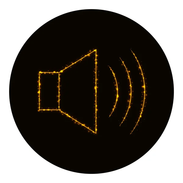 Ícone de volume alto-falante de áudio de luzes douradas —  Vetores de Stock