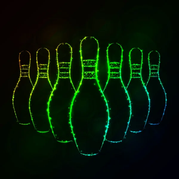 Bowling pin siluet ışıkların
