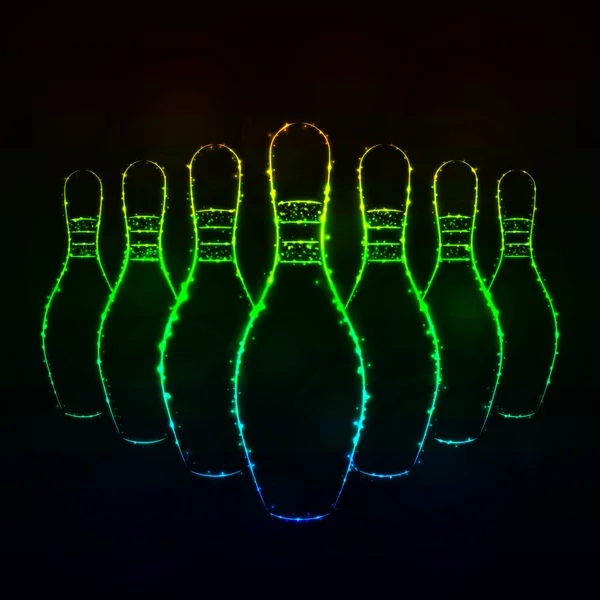 Bowling pin siluet ışıkların