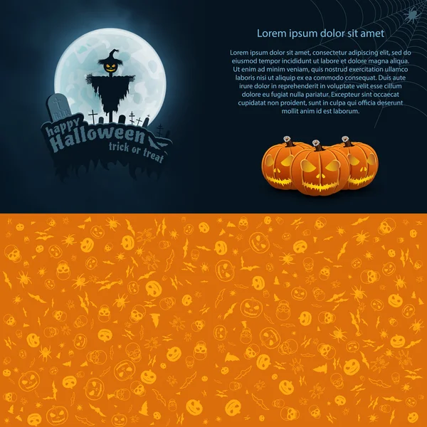 Glückliche Halloween-Vektorpostkarte — Stockvektor
