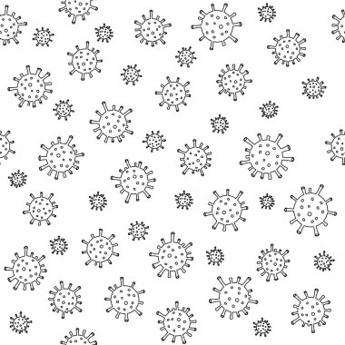 Basit vektör karalaması, koronavirüs hücrelerinin kusursuz deseni.