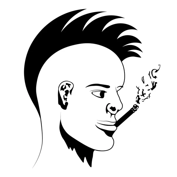 Uomo fuma — Vettoriale Stock
