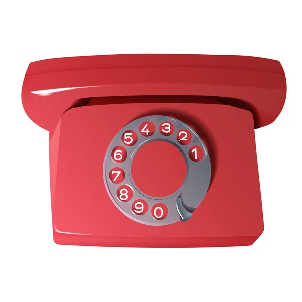 Vector old phone in red colors — Stock Vector