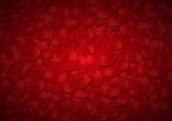 红色背景的玫瑰花瓣 — 图库矢量图片