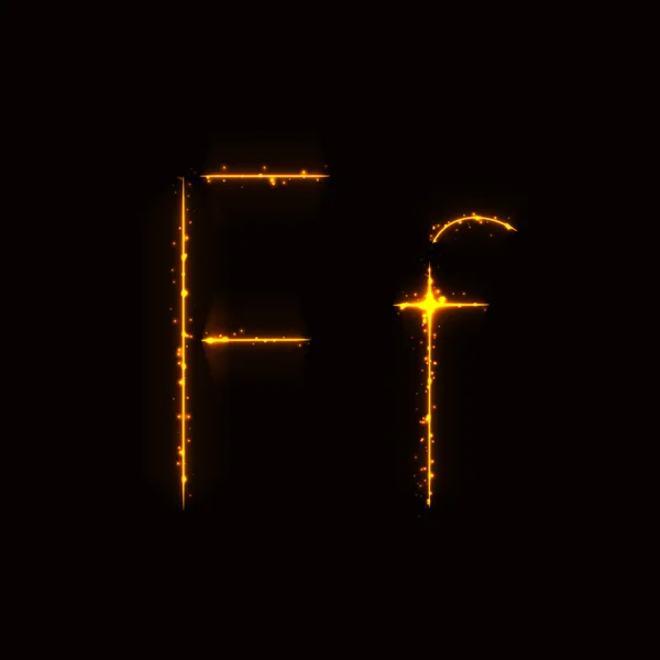 Letras del alfabeto de luces — Vector de stock