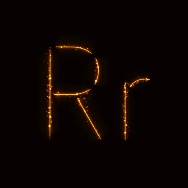 Letras del alfabeto de luces — Vector de stock