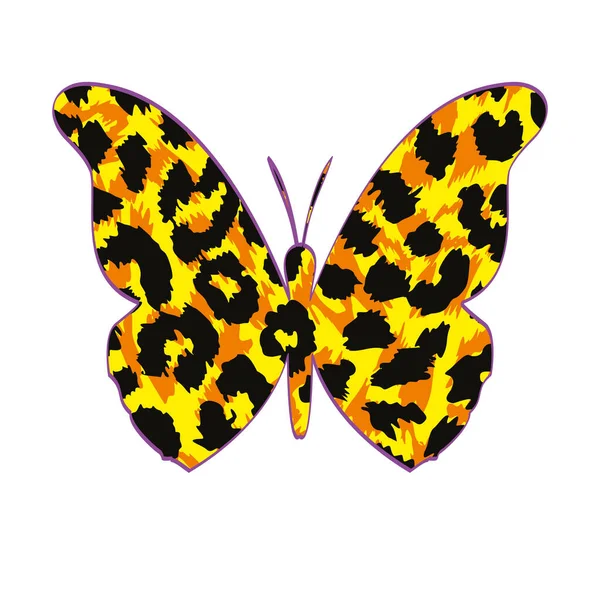 Illustration Vectorielle Papillon Imprimé Animal Isolé Sur Blanc Design Naturel — Image vectorielle