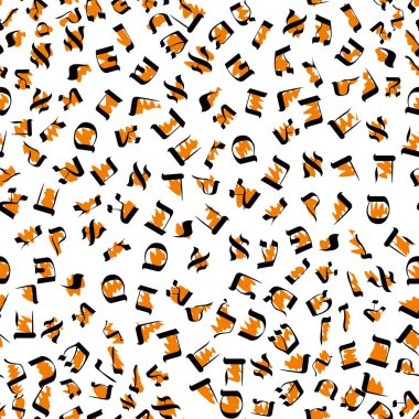 İbranice harf dizaynı bir hayvan deseni simülasyonu. Tekstil endüstrisi için desen pürüzsüz.