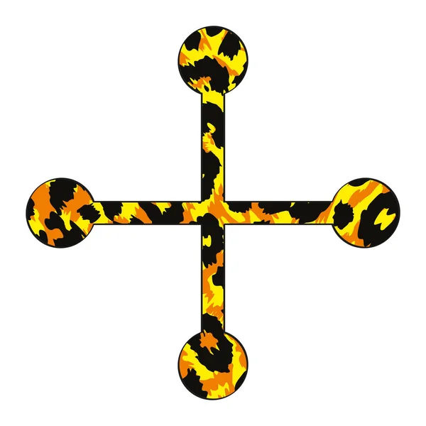 Векторна Ілюстрація Хреста Тваринного Друку Ізольовано Білому — стоковий вектор