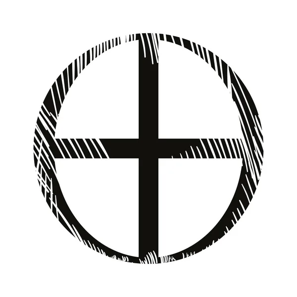 Векторная Иллюстрация Черного Креста Изолированного Белом — стоковый вектор