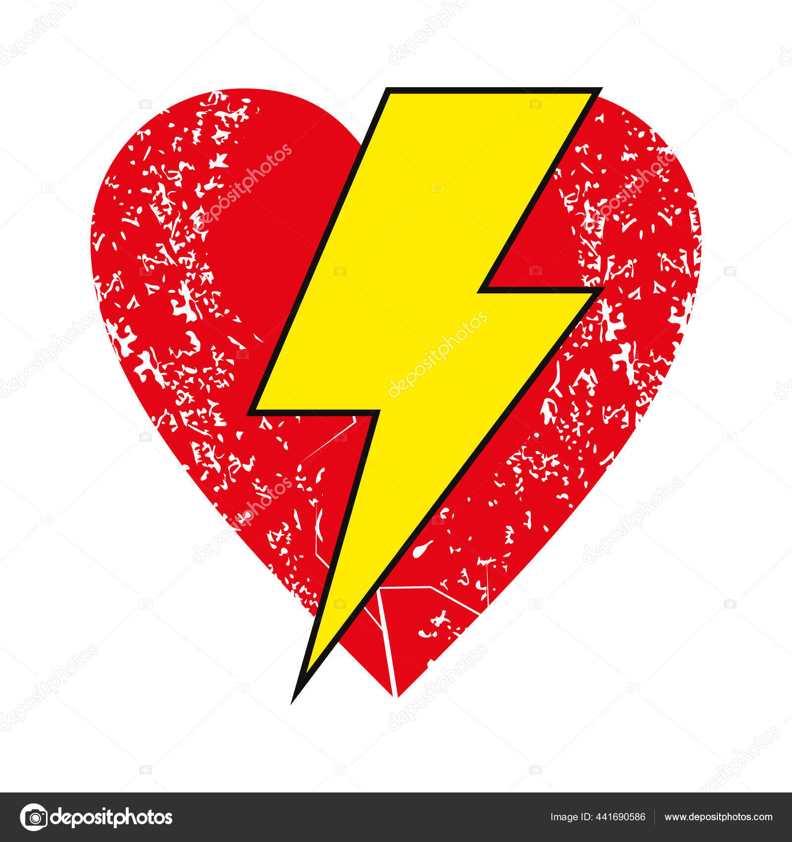 Vector Illustration Symbol Lightning Wings Pink Heart Design Shirts