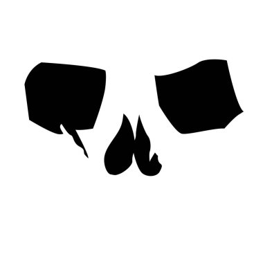 Tişört ve posterler için beyaz üzerine izole edilmiş kafatası vektörü çizimi