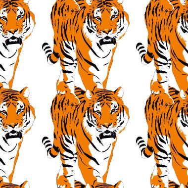 Bengal kaplanı vektörünün desen tasarımı