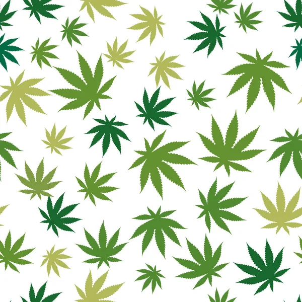 Sömlöst Mönster Cannabisblad Vektorillustration För Textilindustrin — Stock vektor