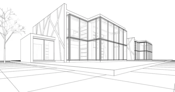 Maison Architecture Croquis Illustration — Photo